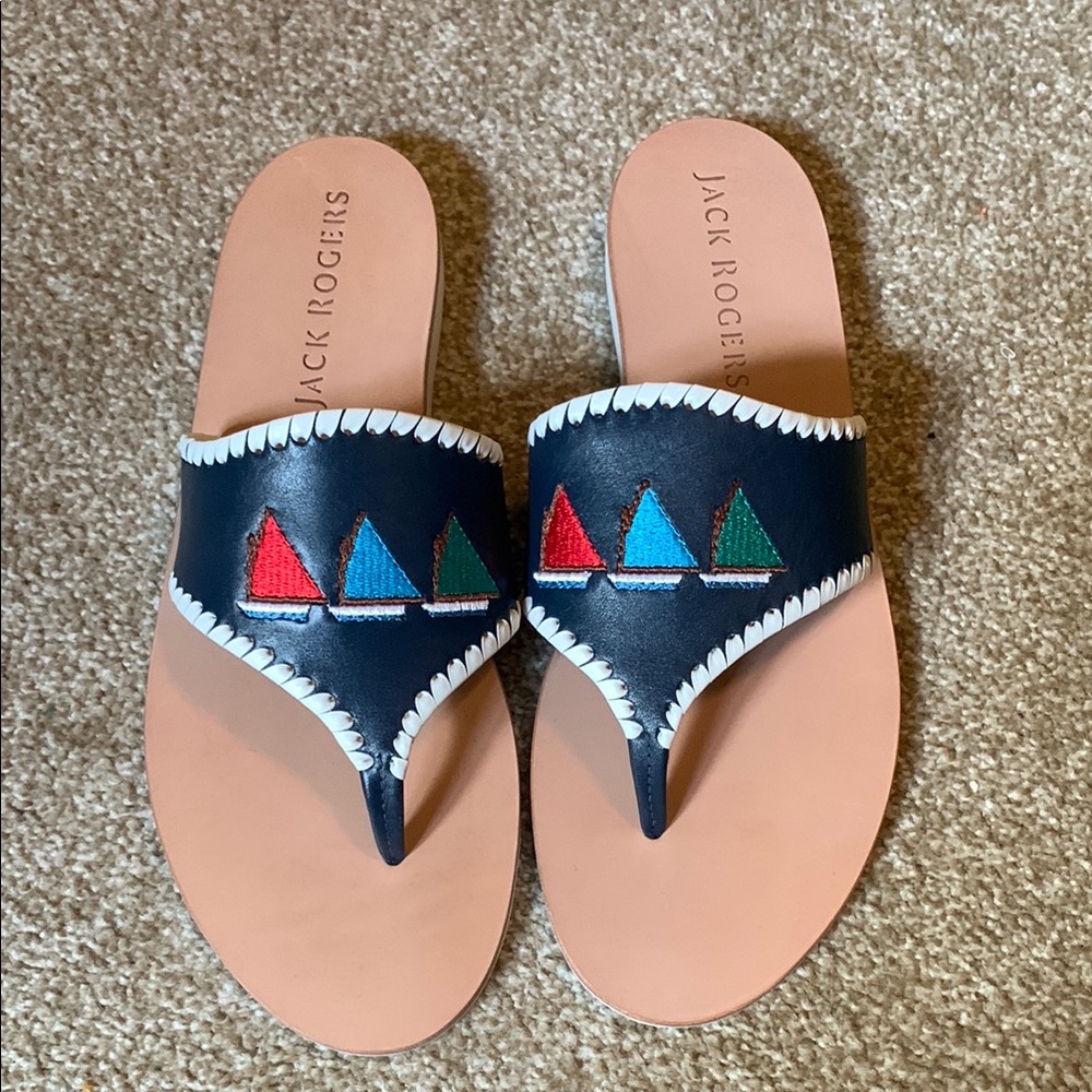Jack Rogers Sandals with Colorful Sailboat Accents